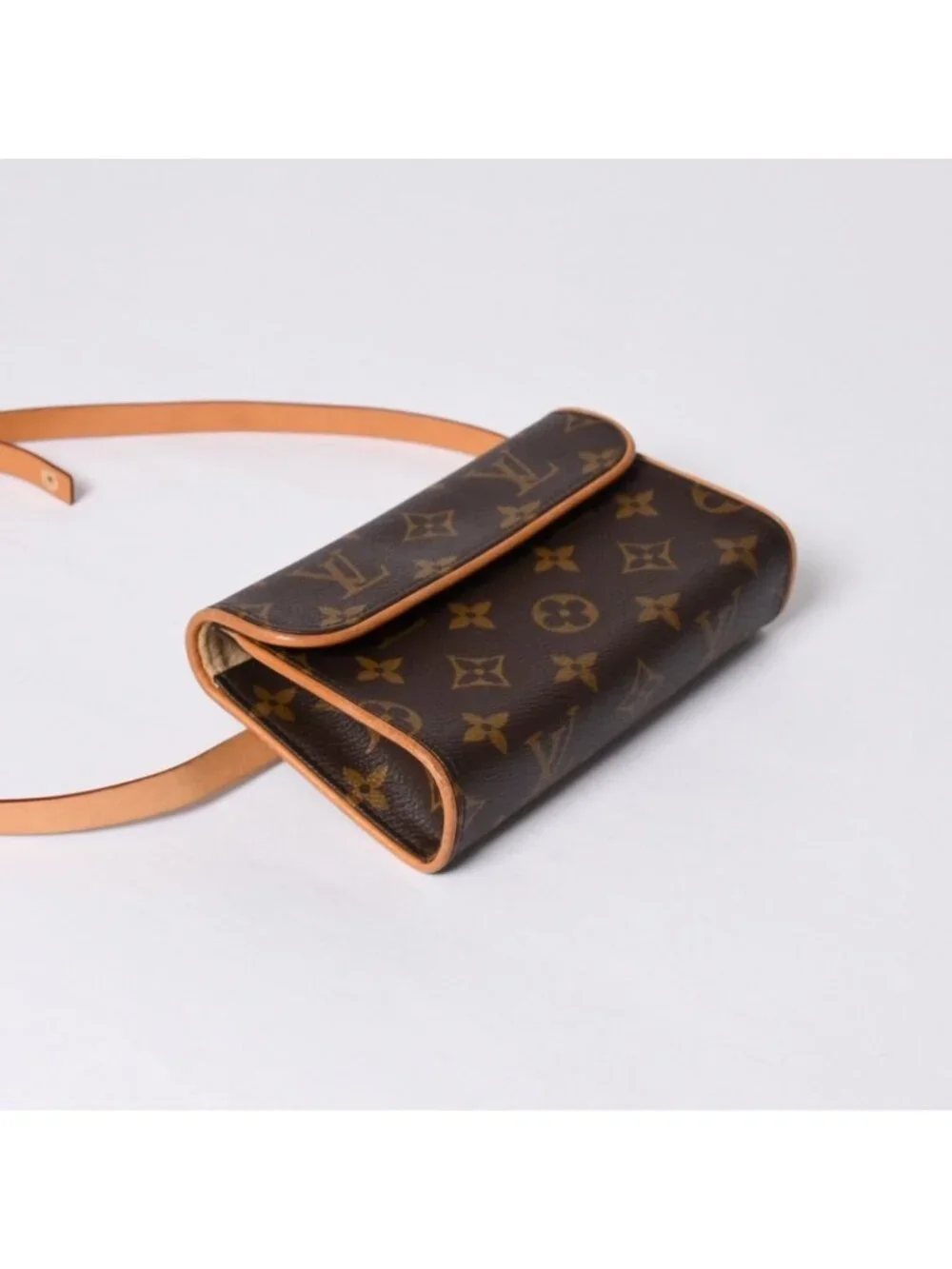 Louis Vuitton Waist Shoulder Bag Monogram Pochette Florentine Brown